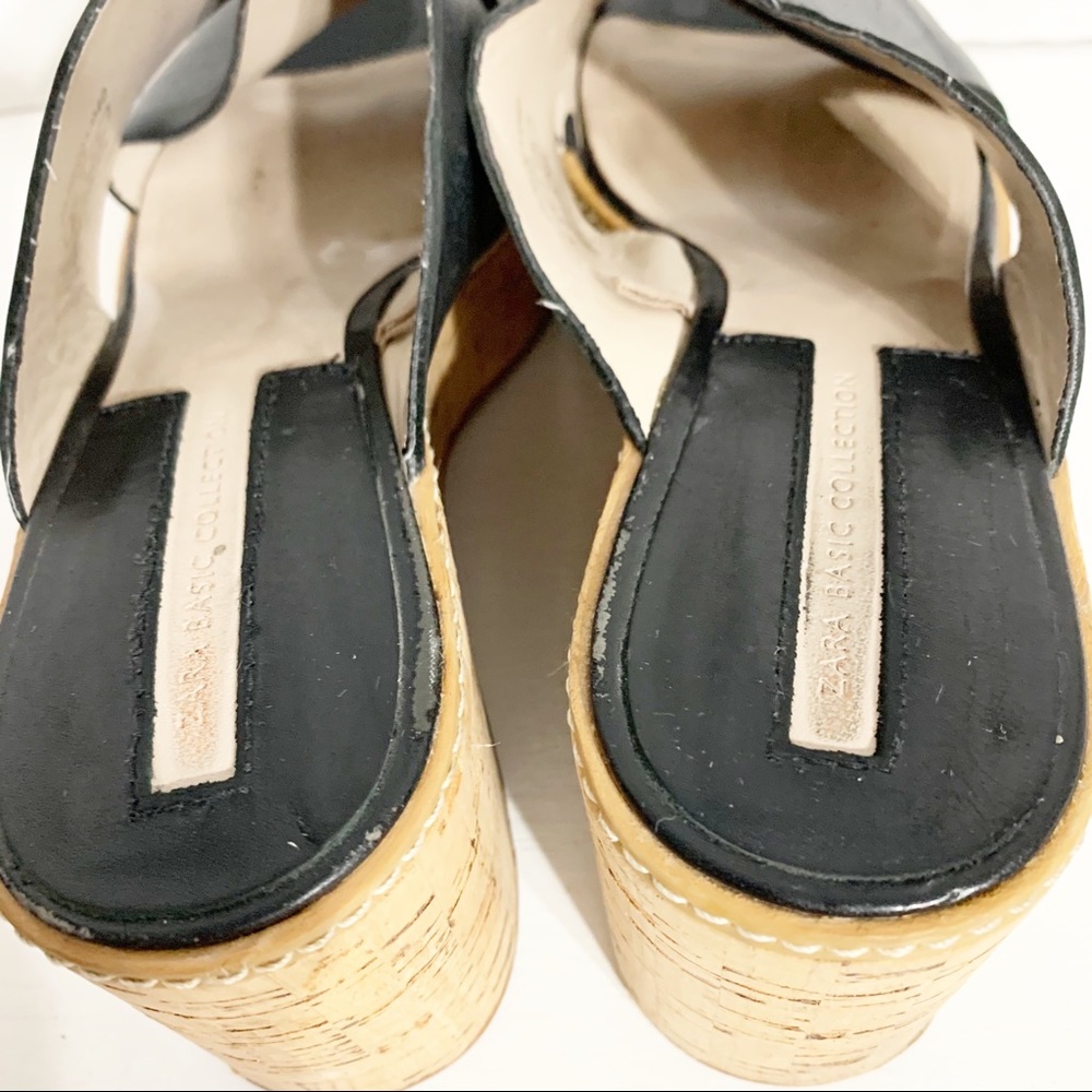 Zara Basic Collections Double Strap Cork Wedge Sl… - image 7